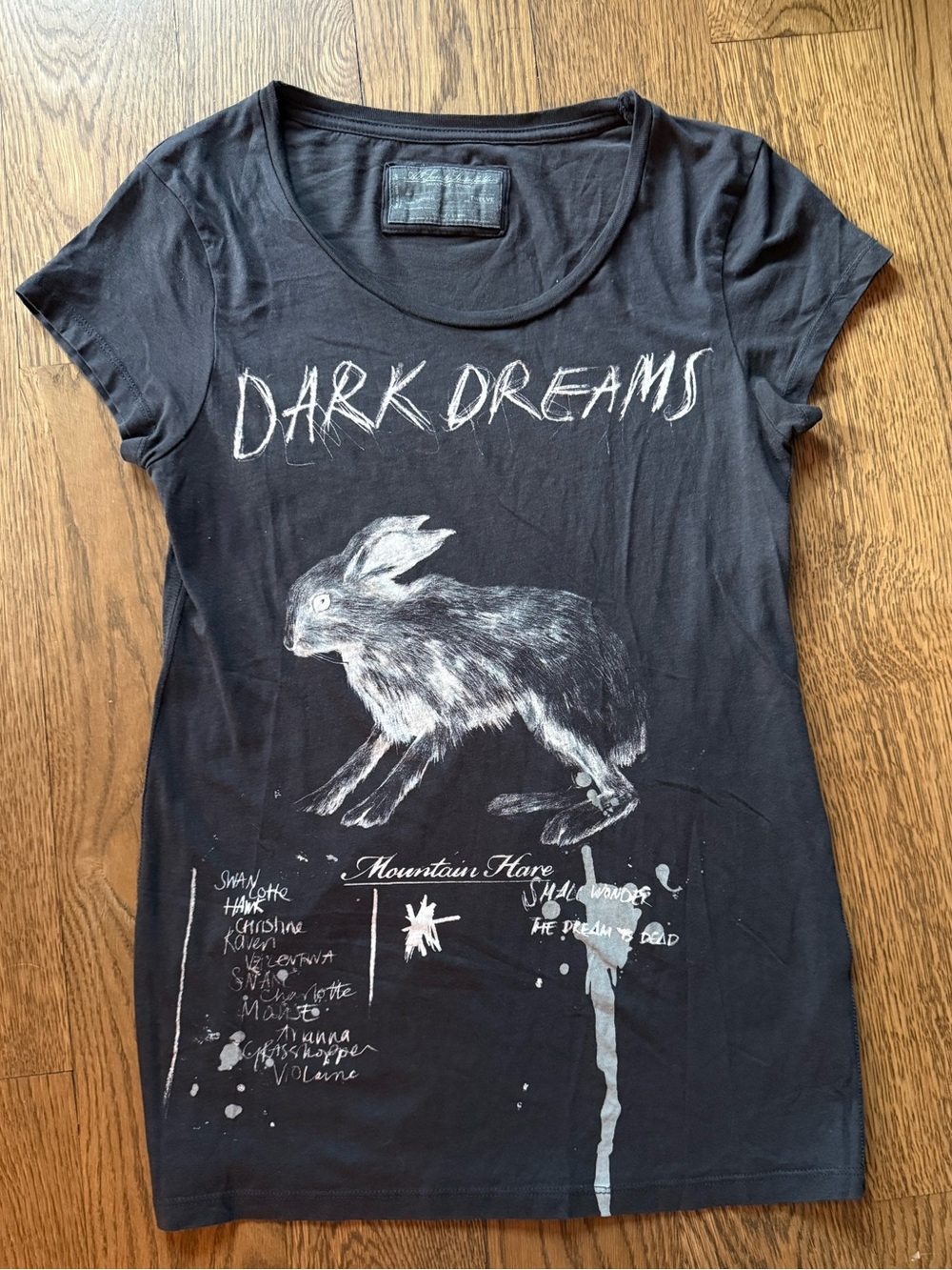 ALLSAINTS Limited Edition 'Dark Dreams’ Washed Black Mountain Hare